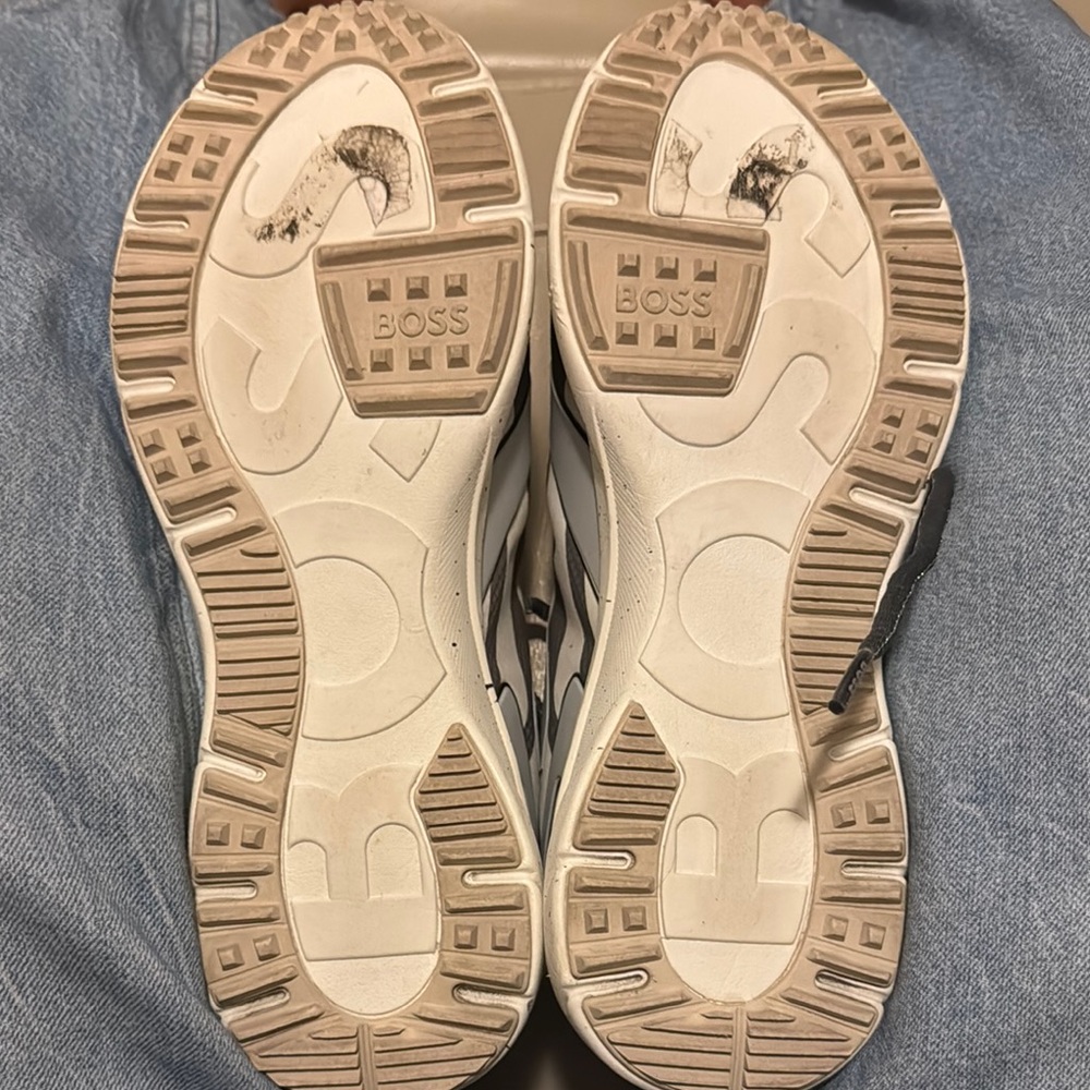 BOSS Men's Gray and White Sneakers - Picture 5 of 5